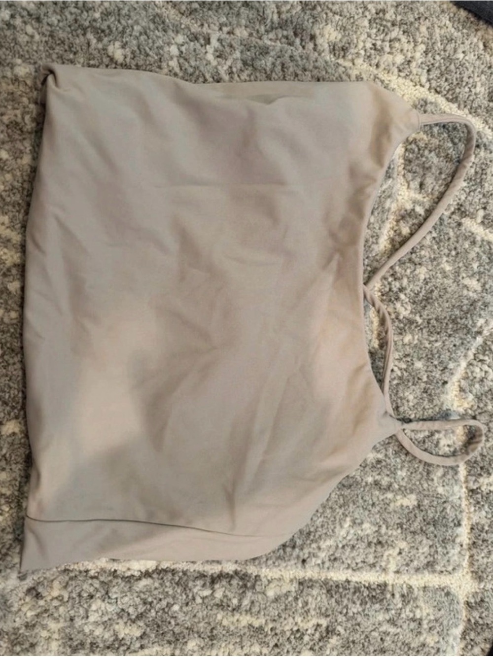 Women's Light Beige Seamless Tank Top with Thin Straps